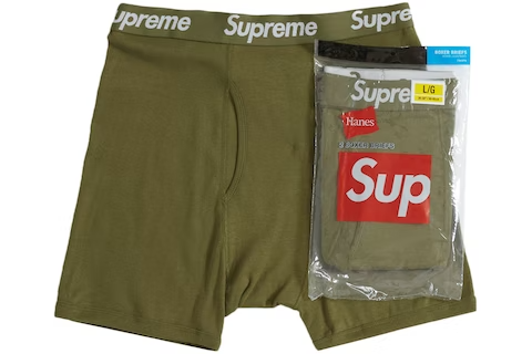 Supreme Hanes Boxer Briefs (2 Pack) Flourescent Yellow