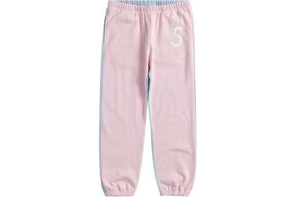 Supreme S Logo Split Sweatpant 'Light Pink/Blue' - The Back Door
