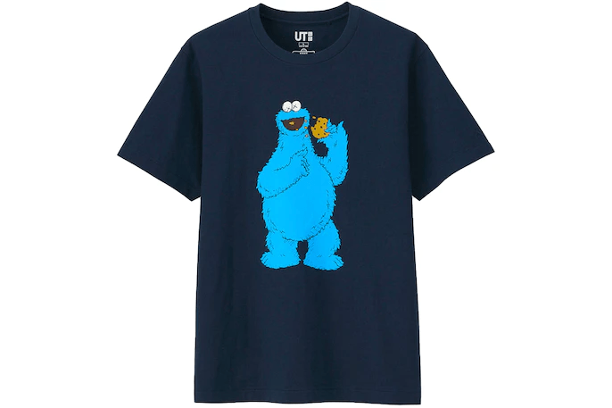 KAWS x Uniqlo x Sesame Street Cookie Monster Tee 'Navy'