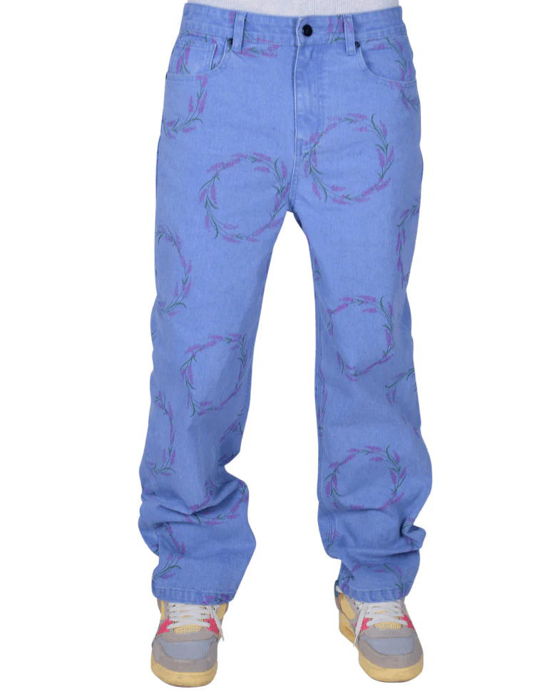 The Hideout Clothing Valensole Lavender Circle Denim Jeans 'Purple'