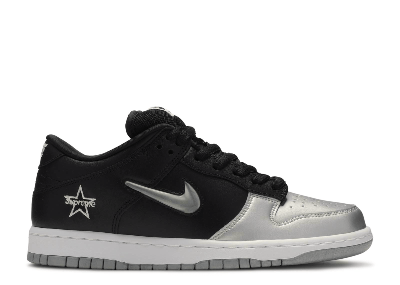 Nike SUPREME X DUNK SB LOW QS 'METALLIC SILVER'