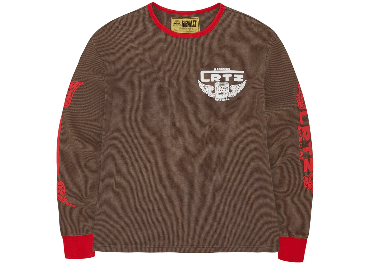 Corteiz Gasolina Waffle Longsleeve 'Brown'