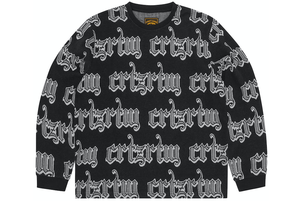 Corteiz Gothic Jacquard Longsleeve 'Black'