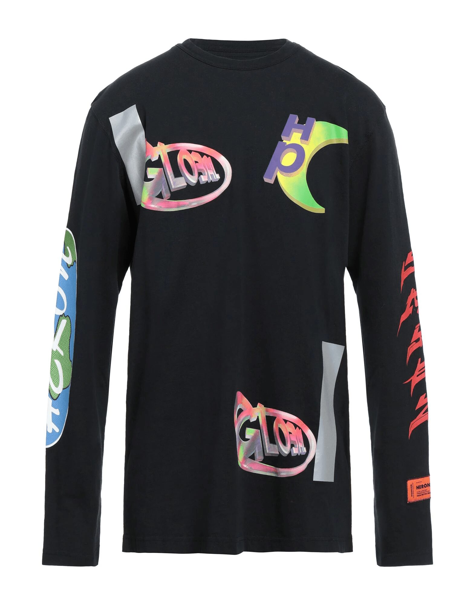 Heron Preston Global Collage Long Sleeve Tee 'Black'