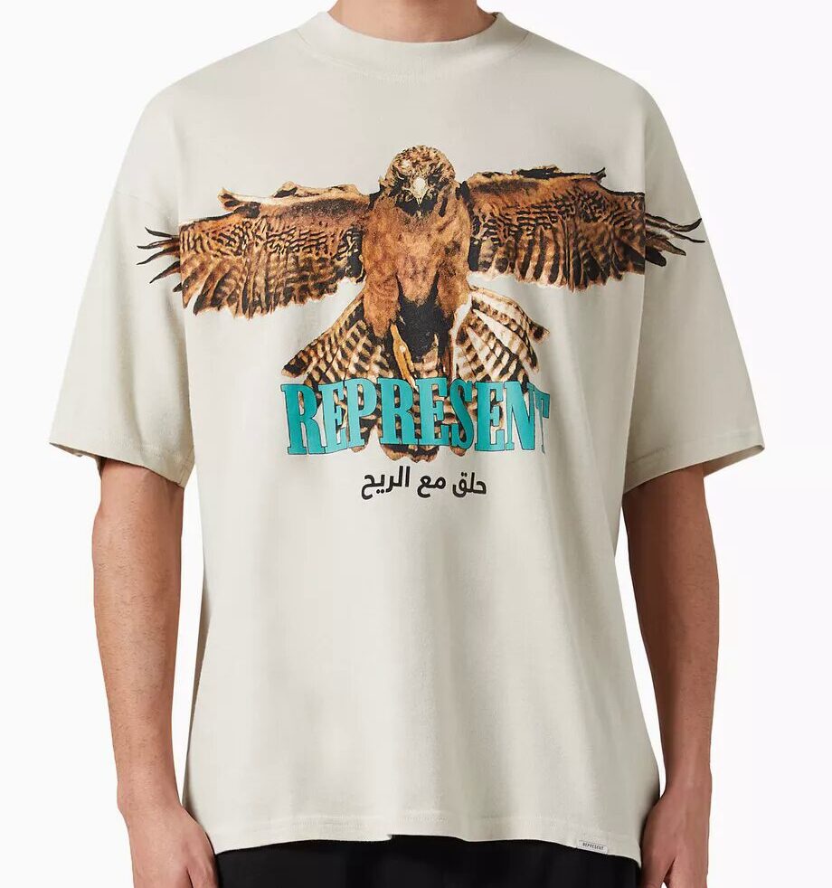 REPRESENT OUNASS EXCLUSIVE Saker Falcon Tee 'Vintage White'