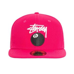 Stussy New Era 59Fifty 8 Ball Stock 'Magenta'