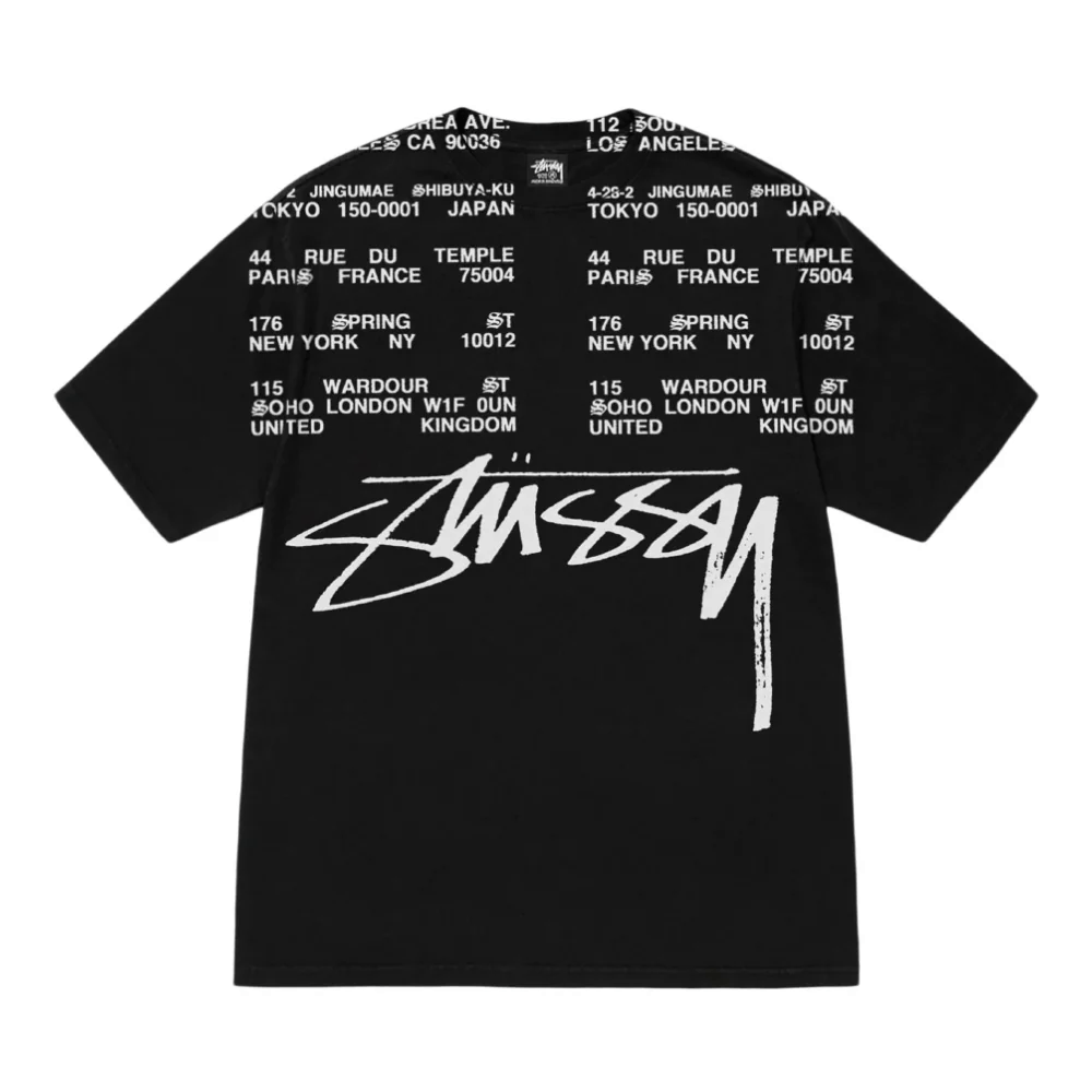 Stussy Locations Pigment Dyed Tee 'Black'