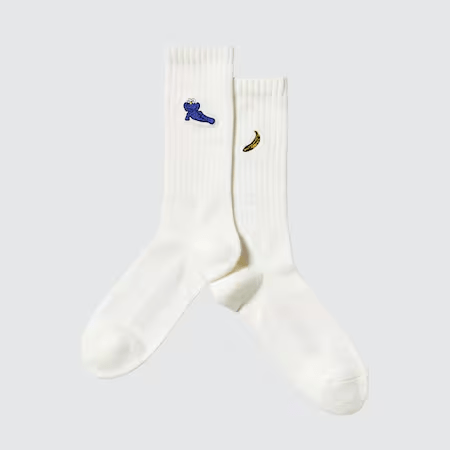 KAWS x Andy Warhol Lying Down Banana Socks 'White'