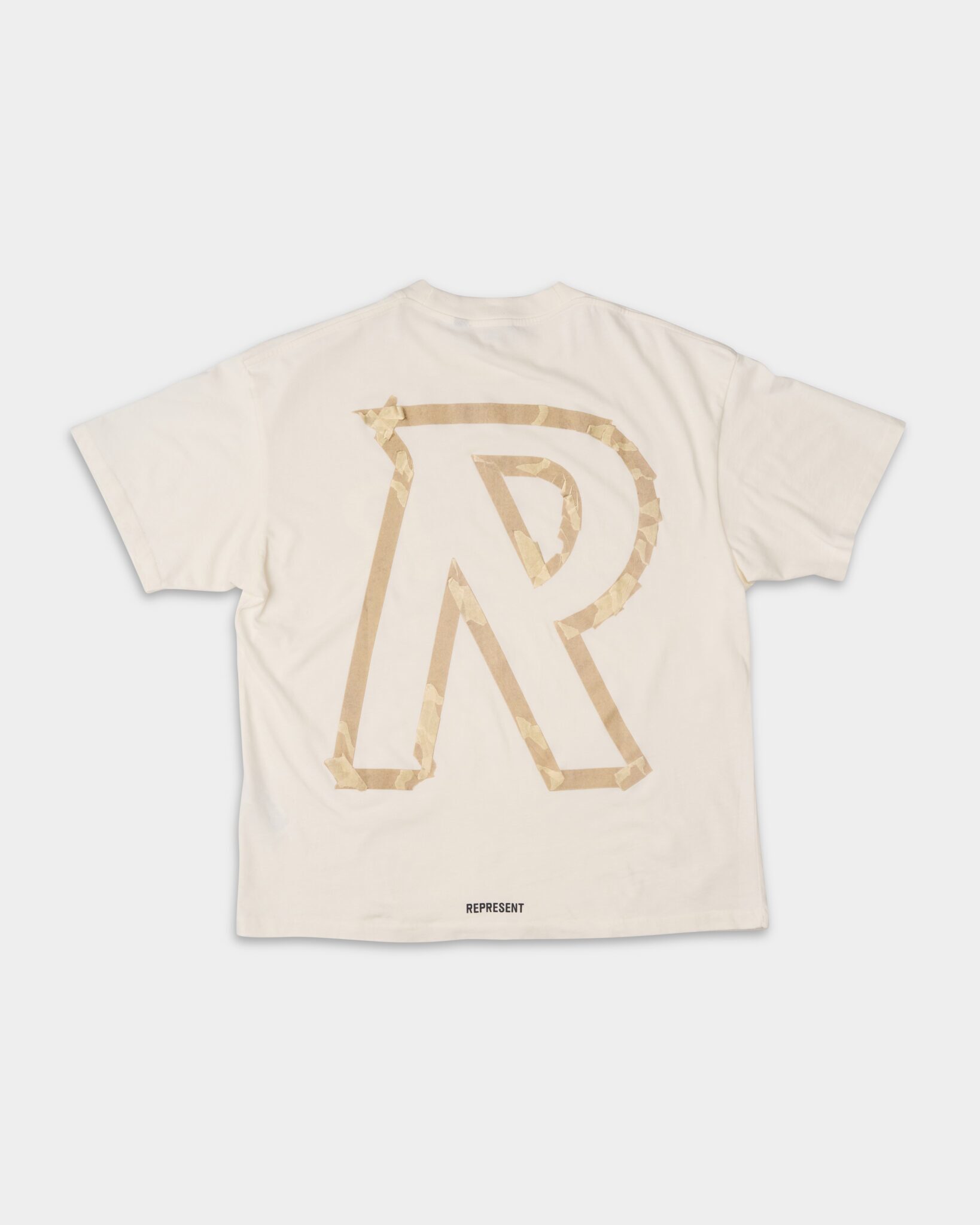 Represent Masking Tape Initial Tee 'Flat White'