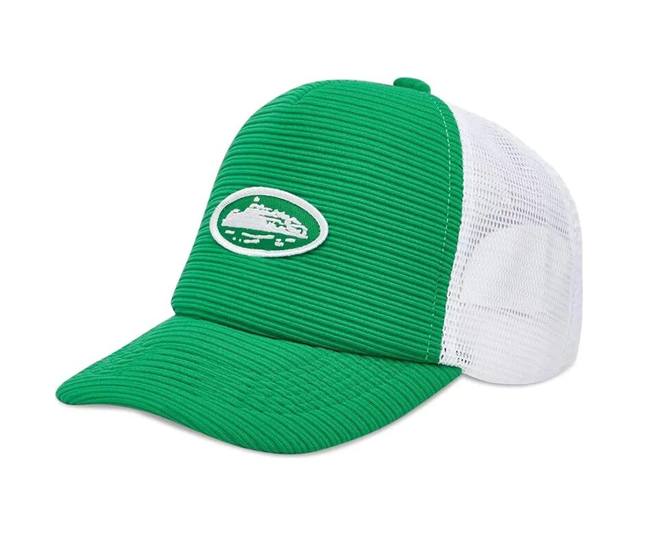 Corteiz Short Peak Trucker Cap 'Green/White'