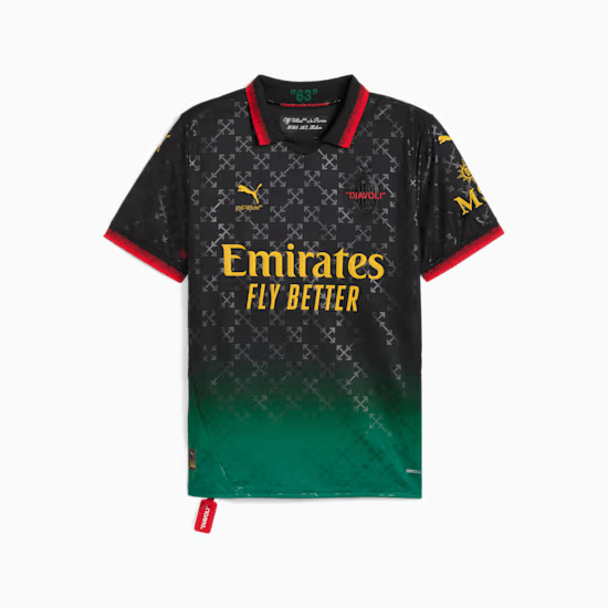 Puma AC MILAN x OFF-WHITE Soccer Jersey 'Black'