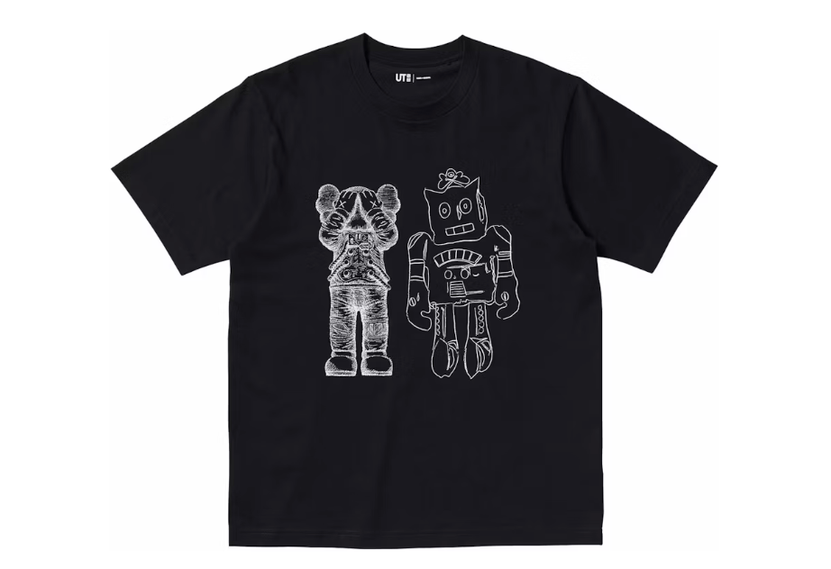 KAWS x Andy Warhol Robot Tee 'Black'