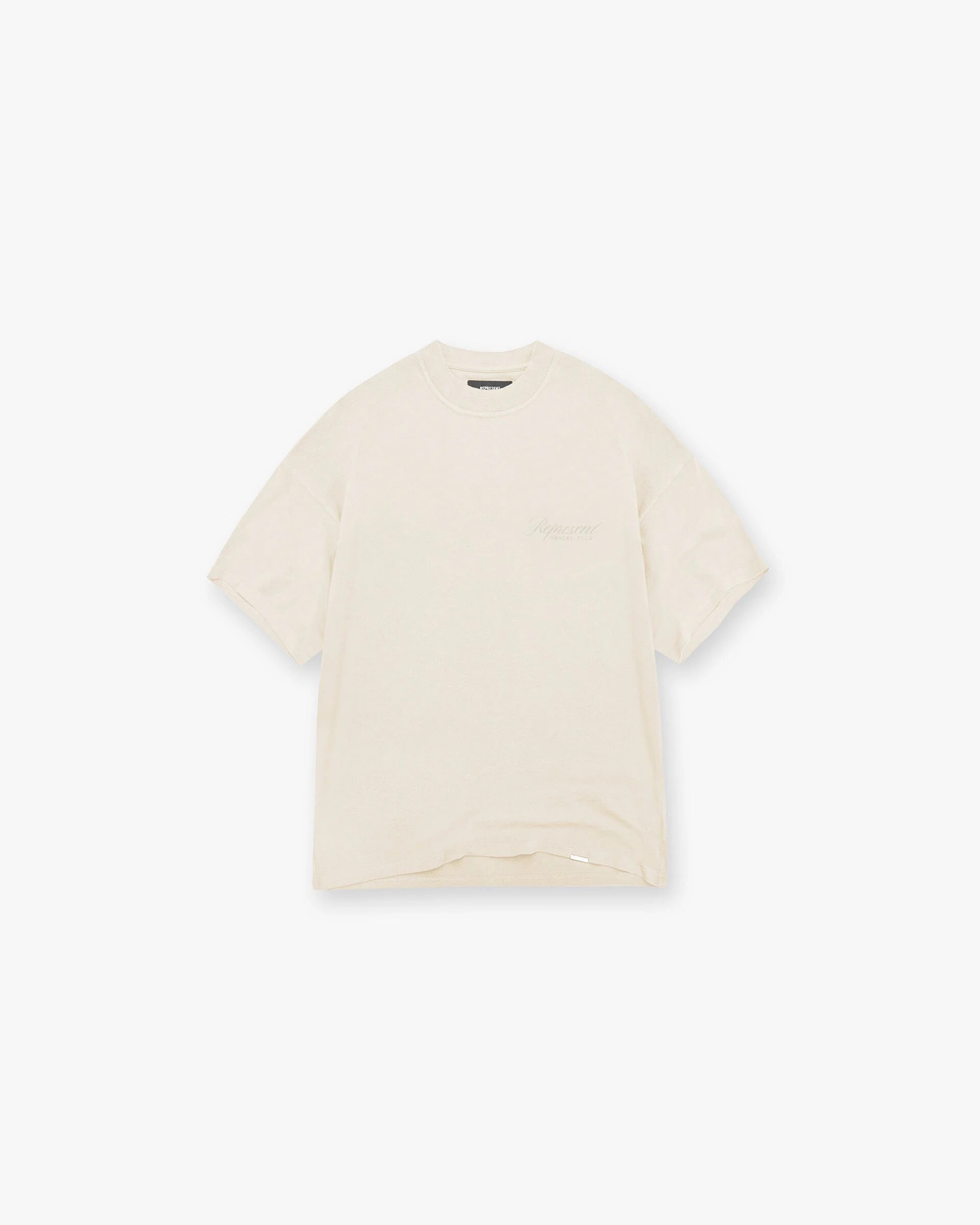 Second image of Represent x Ounass Owners Club Script Tee 'Island Fossil'