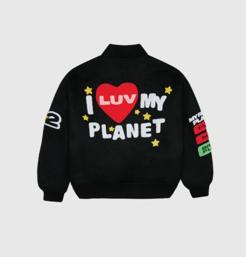 Broken Planet Luv My Planet Varsity Jacket 'Midnight Black'