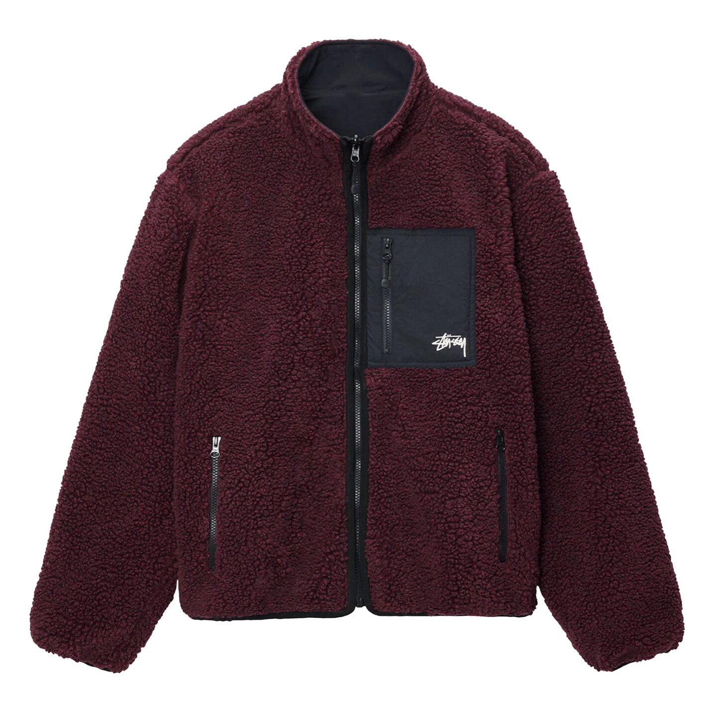 Stussy Sherpa Reversible Jacket 'Burgundy'