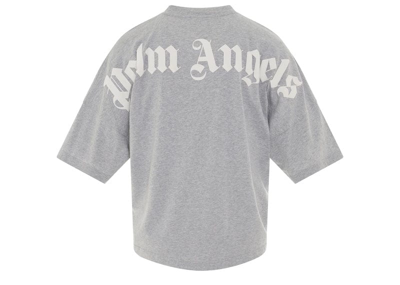 Palm Angels Mock Neck Logo Tee 'Grey/White'
