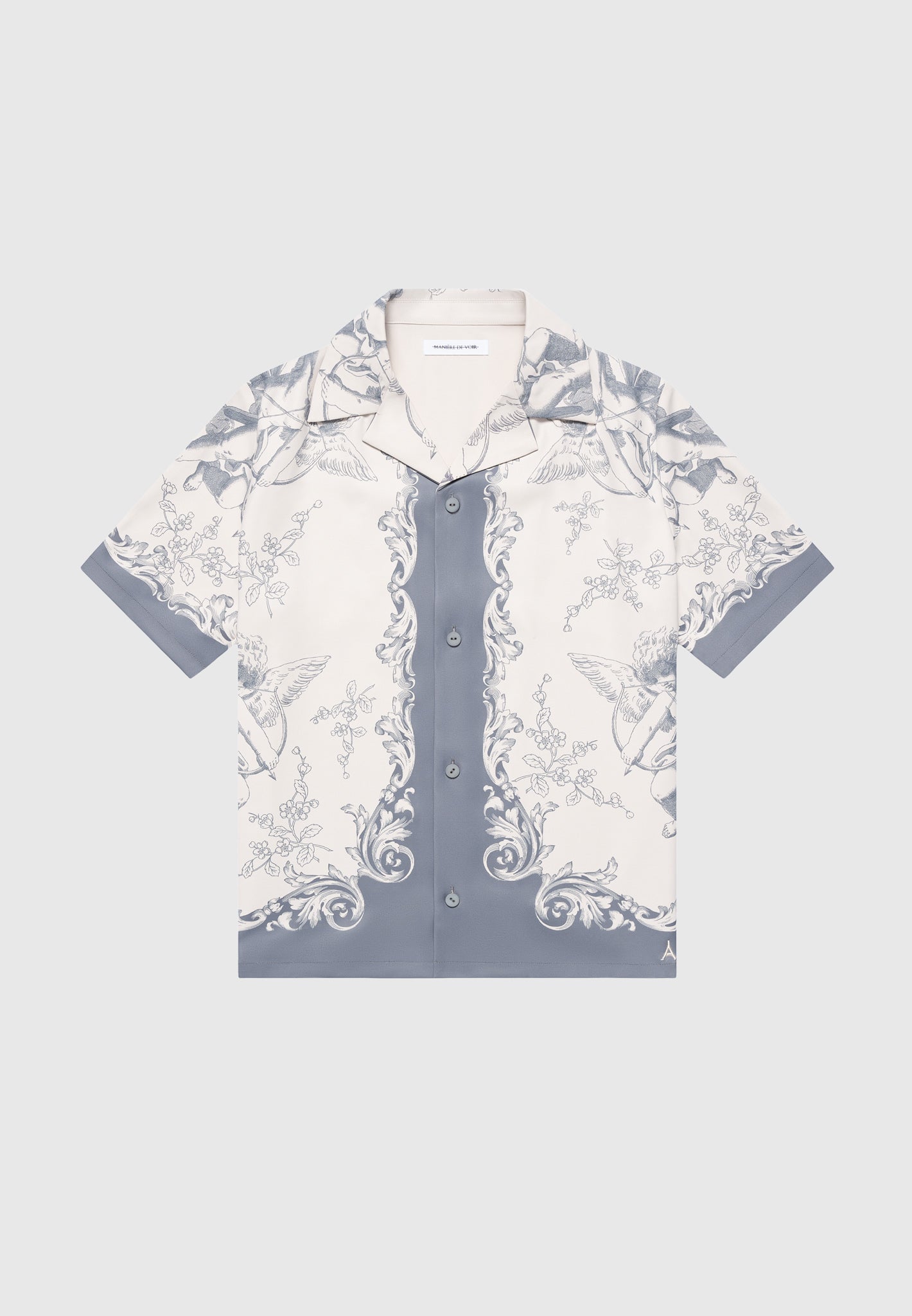 Second image of Manière De Voir Signature Baroque Resort Shirt Cream/Grey