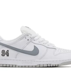Nike Supreme x Dunk Low SB 'White Metallic Silver'