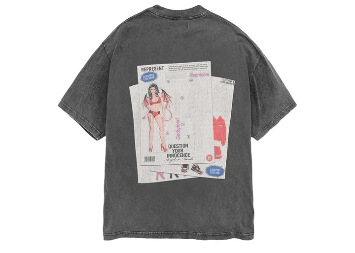 Second image of Represent Question Your Innocence Tee 'Vintage Grey'