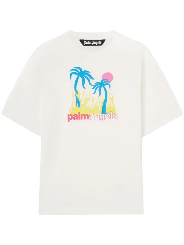 Palm Angels Burning Oasis Tee 'White'