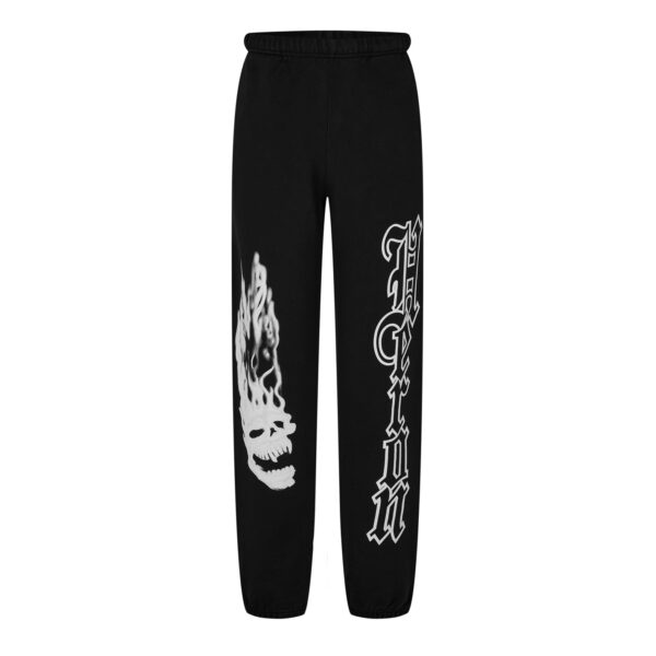 HERON PRESTON Men's Flame Skull Closed Hem Poly Joggers 'Black'