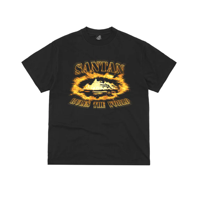 Corteiz X Dave Alcatraz Orange Flame Tee 'Black/Orange'