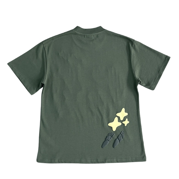 Second image of Broken Planet Space Trails Tee 'Green'