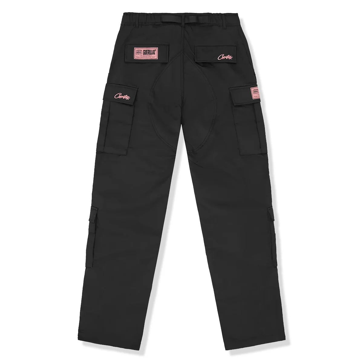 Second image of Corteiz Guerillaz Cargo Pants 'Black/Pink'