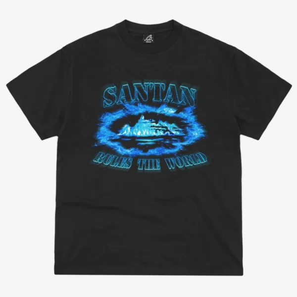 Corteiz X Dave Alcatraz Blue Flame Tee 'Black/Blue'