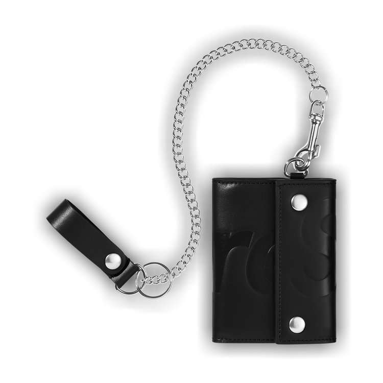 Supreme Leather Chain Wallet 'Black' 2025