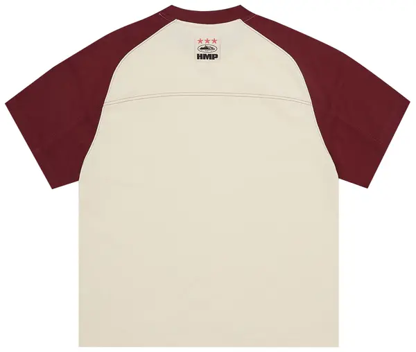 Second image of Corteiz HMP Vintage Jersey 'Cream/Burgundy'