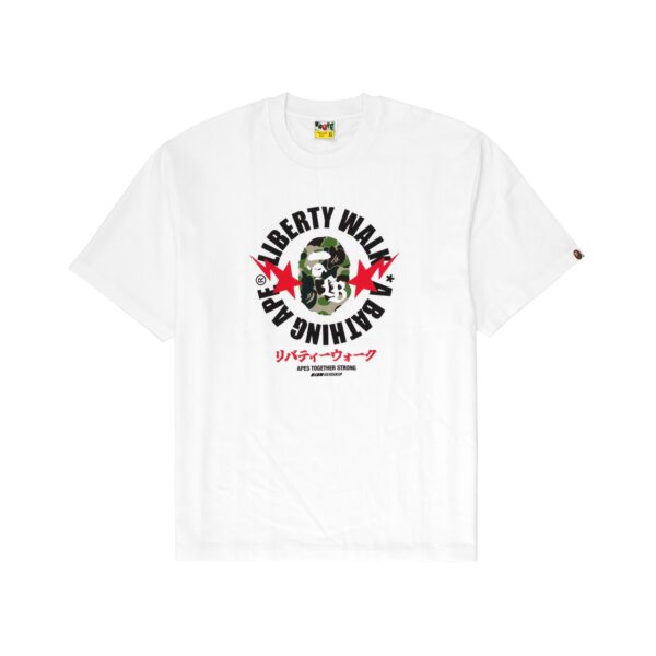 BAPE × LBWK Circle APE HEAD Logo Tee White