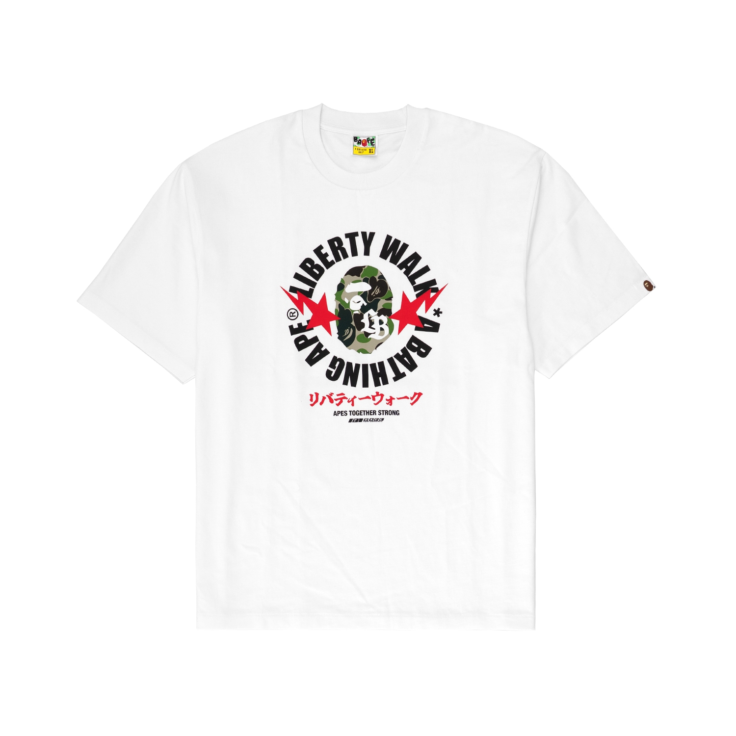 BAPE × LBWK Circle APE HEAD Logo Tee White