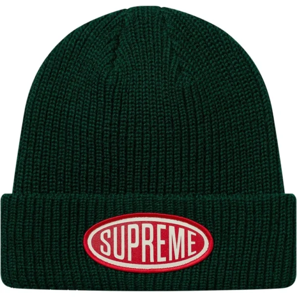 Supreme Oval Patch Beanie 'Green'