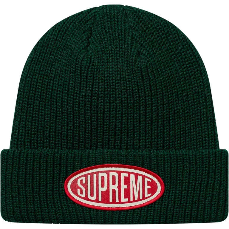 Supreme Oval Patch Beanie 'Green'