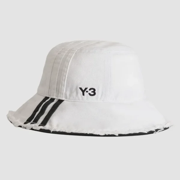 Y-3 Stripes Bucket Hat - White