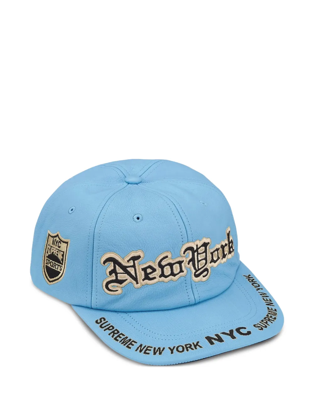Supreme New York leather 6 Panel 'Baby Blue'