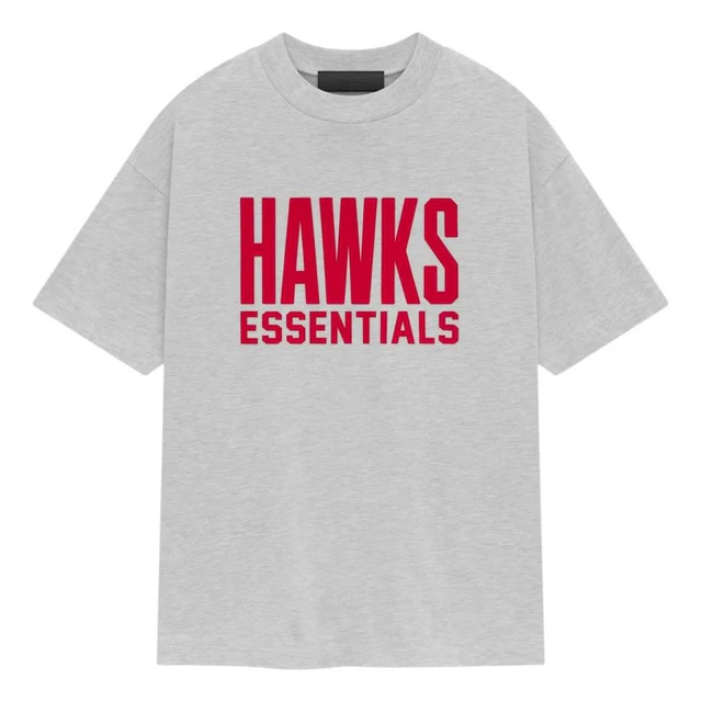 Fear of God Essentials x NBA Hawks T-shirt 'Light Heather Grey'