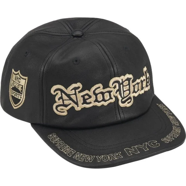 Supreme New York Leather 6-Panel 'Black'