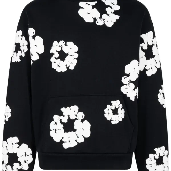 Denim Tears printed "Cotton Wreath" hoodie Black
