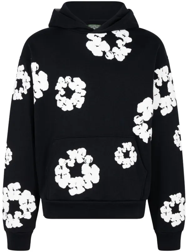 Denim Tears printed "Cotton Wreath" hoodie Black