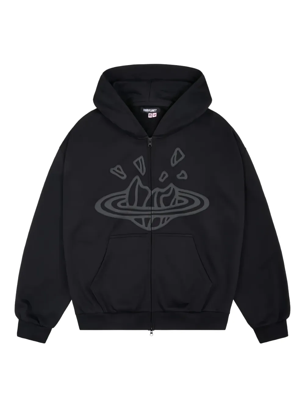 BROKEN PLANET Zip-up Hoodie 'Black'