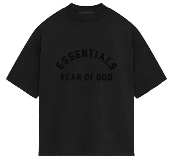 FEAR OF GOD Essentials Heavy Jersey Crewneck T-Shirt Jet Black