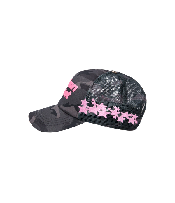 Second image of Broken Planet Star Camo Trucker Hat 'Black'