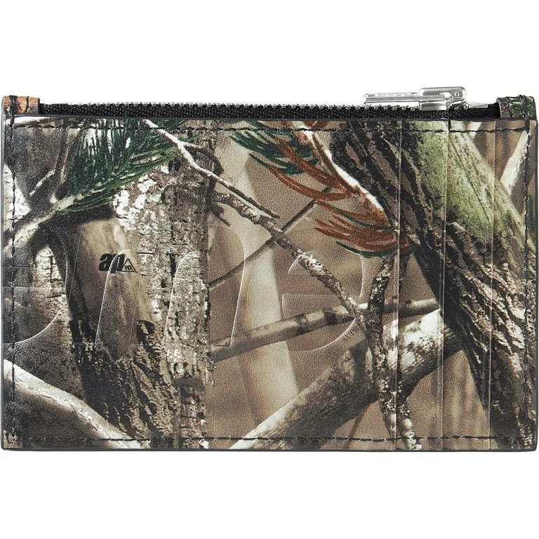 Supreme Leather Zip Card Holder 'Real Tree Camo'