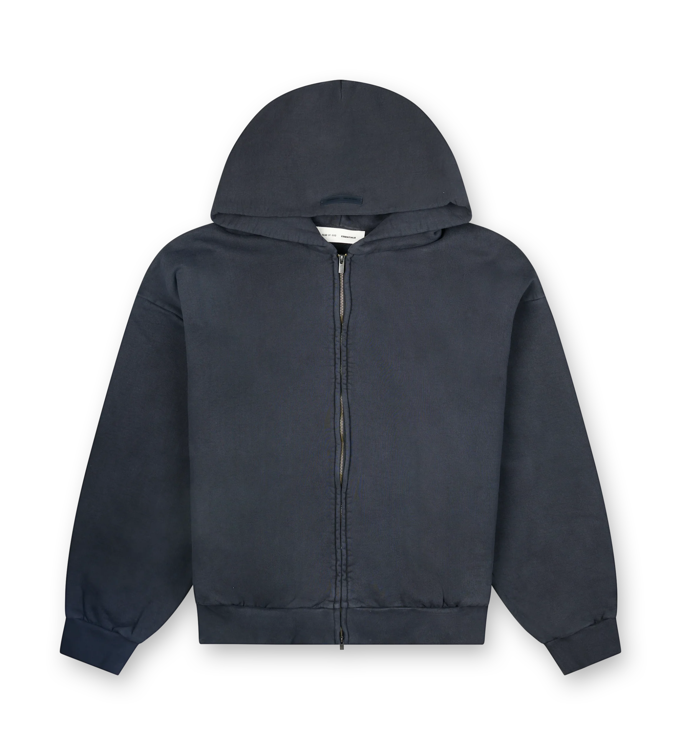Second image of Fear of God Essentials Embroidered Classic Full Zip Hoodie Vintage Black