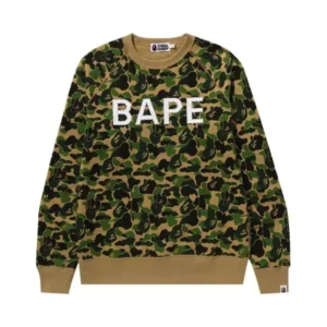 A BATHING APE BAPE abc Camo Crystal Stone Crewneck - Green