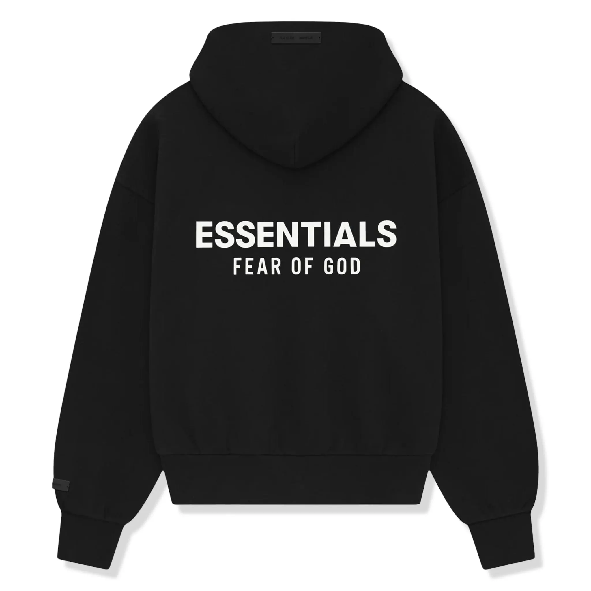 Second image of Fear of God Essentials Classic Full Zip-Up Hoodie (SS25) - Jet Black