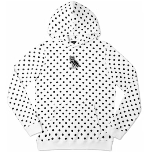 OVO Classic Owl Polka Dot Hoodie 'White'