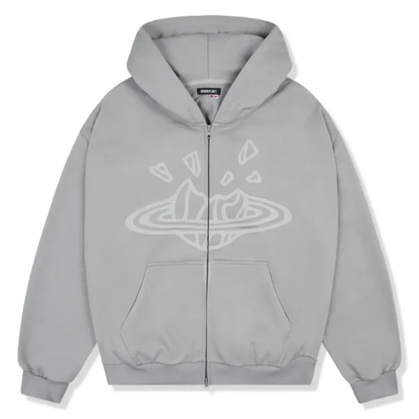 Broken Planet Gunmetal Grey Zip-Up Hoodie